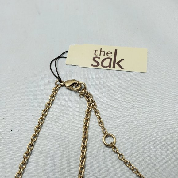 The Sak Women's Natural Stone Pendant Collar Necklace Gold Metal 18 Inch… - Picture 4 of 7